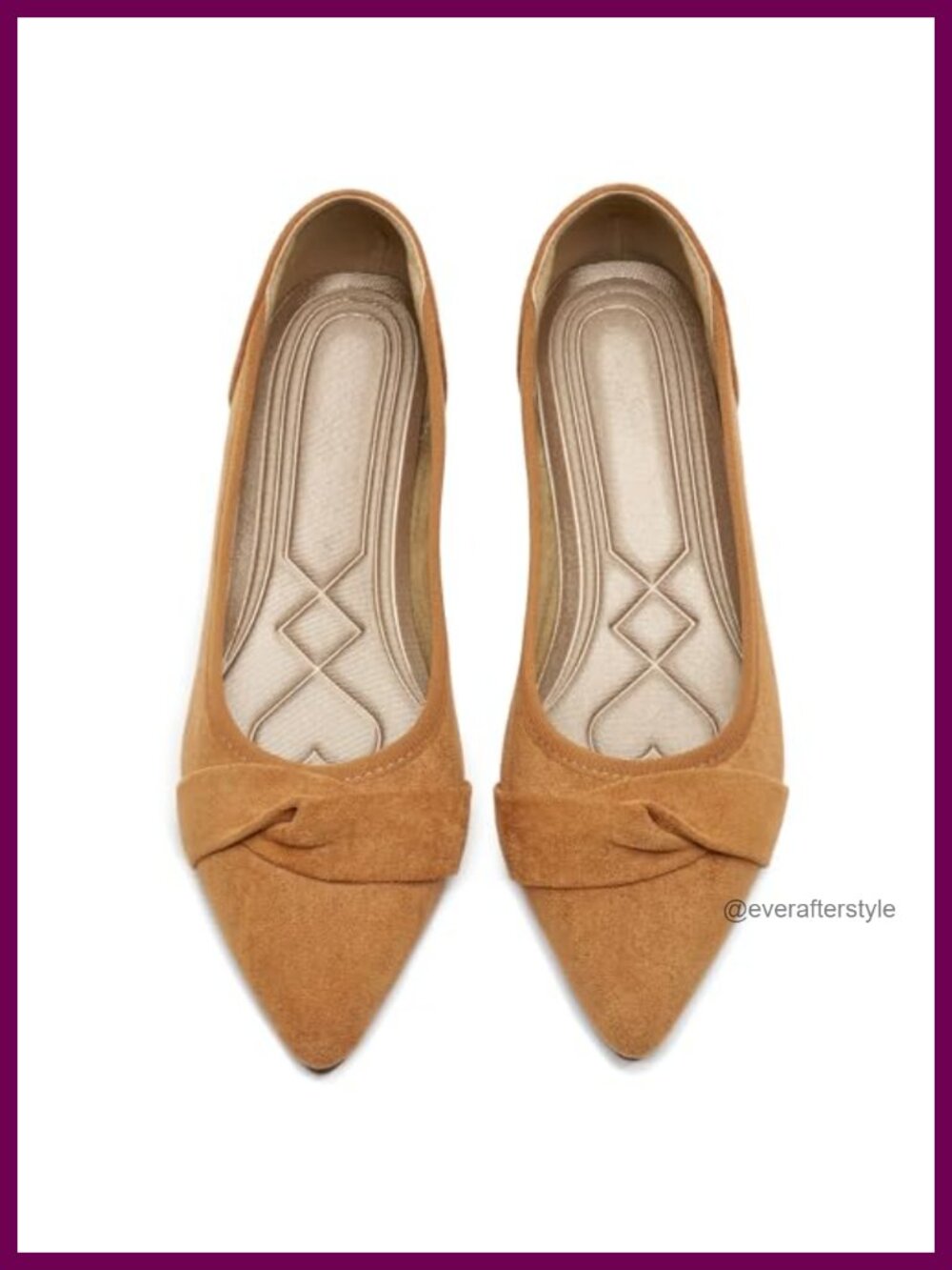 Pointed Toe Flats with Bow Faux Suede Slip-On Dressy Ballet Shoes